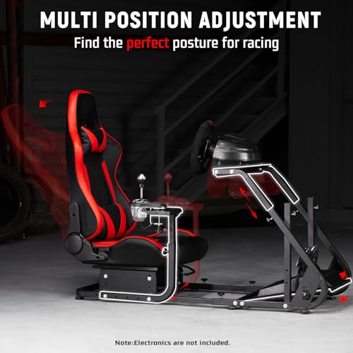 Image of Dardoo G920 Racing Simulator Cockpit with Seat Fit for Logitech G923 G29, for Thrustmaster T150 T300 T248,Sim Racing Cockpit Not Included Wheel Pedals