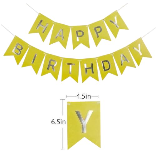 Image of Happy Birthday Banner Birthday Party Supplies (Yellow)