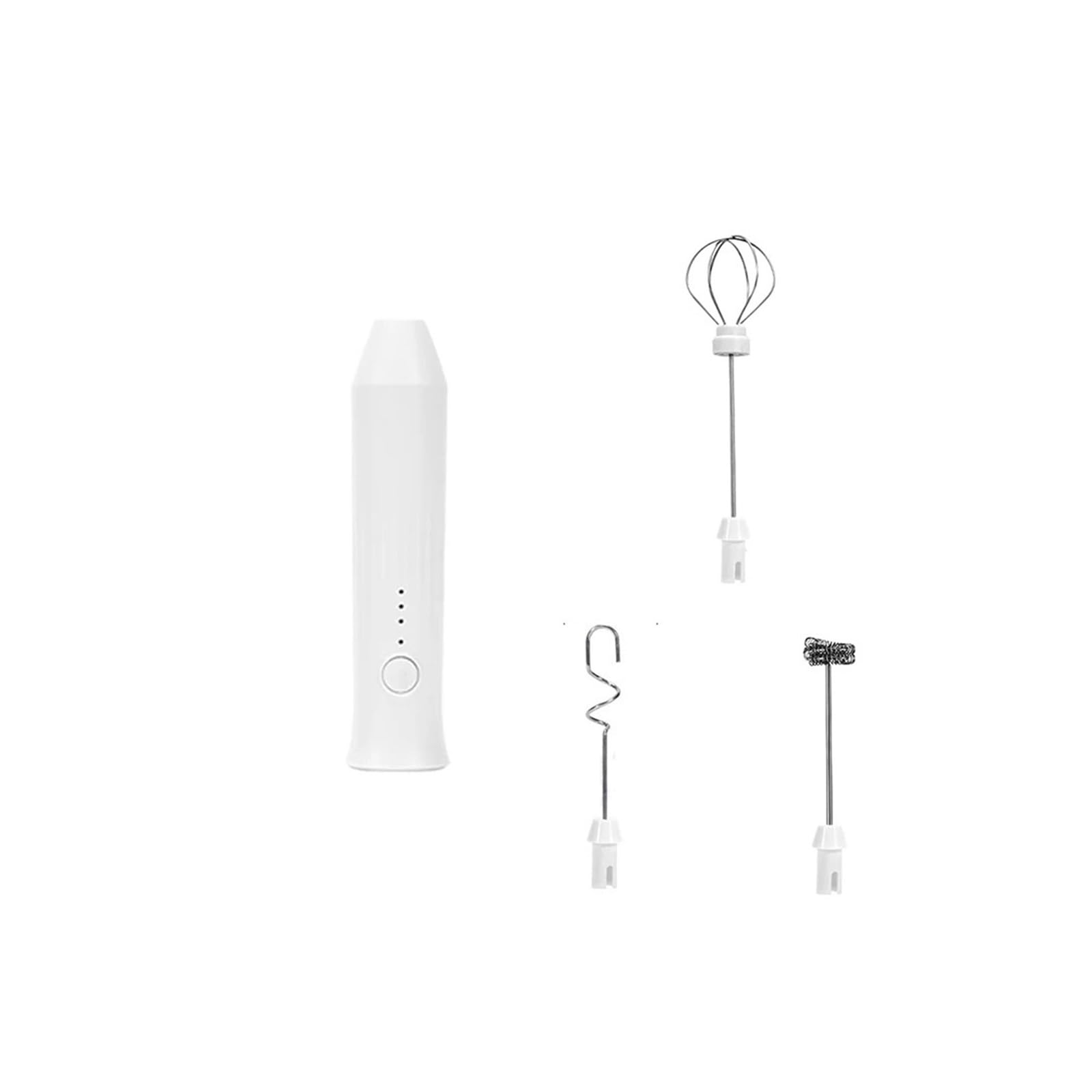 Montalatte For Caffè Elettrico/frusta For Latte + Frullino For Le Uova MINI Frullatore For Alimenti USB Ricaricabile Portatile A Tre Velocità Strumenti For Caffè Espresso(309-WHITE)