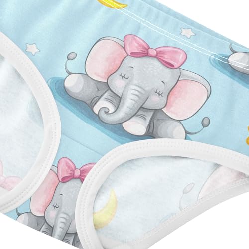 Cotton Toddler Underwear Custom Cute Cartoon Elephants Pink Blue Little Girl Panties Designer Kids Undies Briefs 2t4