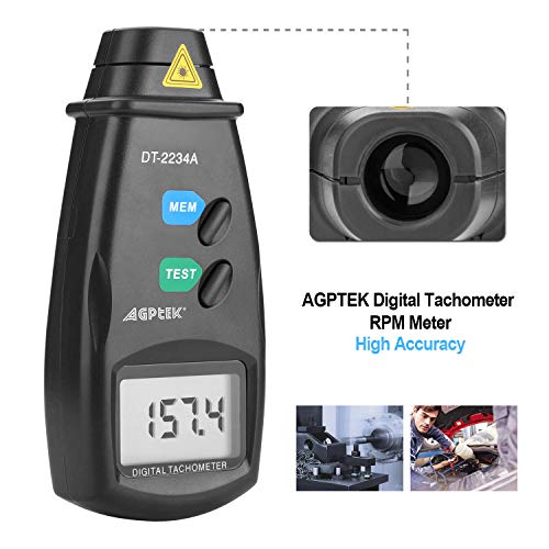 FITNATE 20713A Digital Tachometer RPM Meter, Non Contact Rotation Photo, 2.5~99,999 RPM Accuracy with Batteries Included, 4 Packs of Reflective Tape, Revision Instruction - Thumbnail 4
