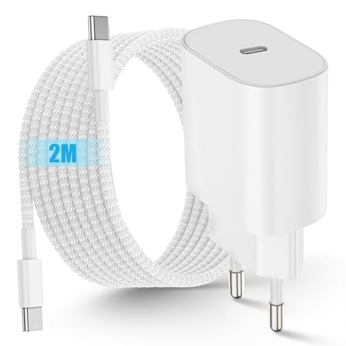 Chargeur Rapide iPhone 17 16 15，25W USB C Original Chargeur Adaptateur Rapide avec 2m Câble USBC...