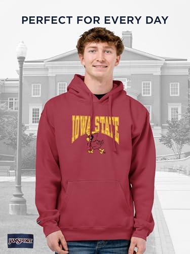 Image of JanSport NCAA Officially Licensed Rival Hoodie, Long Sleeve Unisex Sweatshirt, Cotton-Polyester Blend, Double-Layered Hood