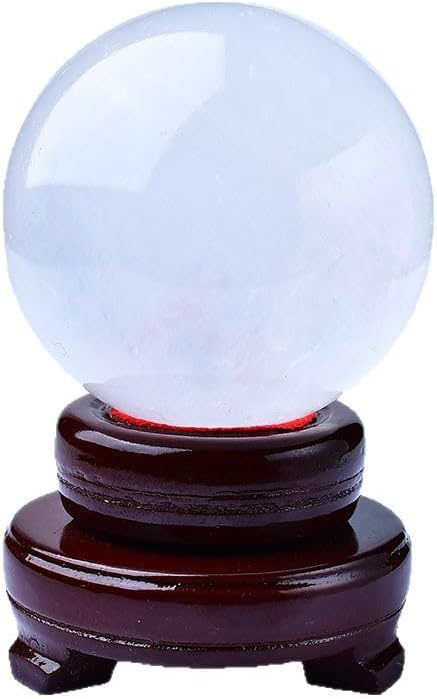 Sphere of Iceland, White Glass Ball, Polished Crystals, Calcite, sumpnetization, Collection Ornaments for The Home,100mm