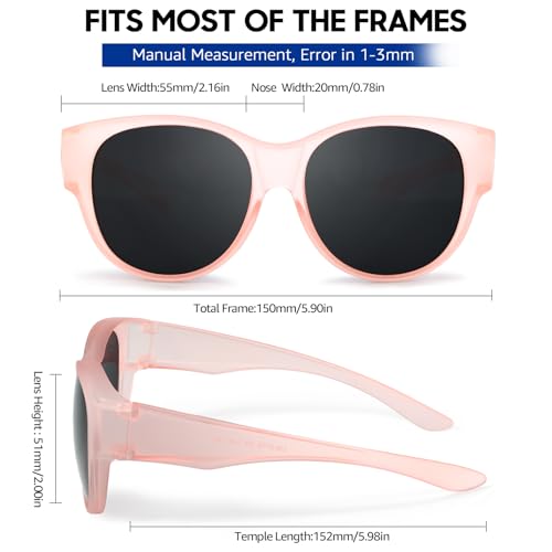 Image of Xfeel Polarized Over Glasses Sunglasses for Women Fitover Sun Glasses | Sunglasses that Fit Over Glasses, UV400 Protection, Outdoor Driving Shades, Over Reading /Prescription Glasses Sunglasses