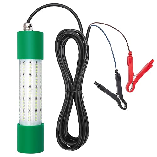 Lampe de pêche sous-marine 12V 100W LED verte et blanche submersible pour calamar de nuit IP68