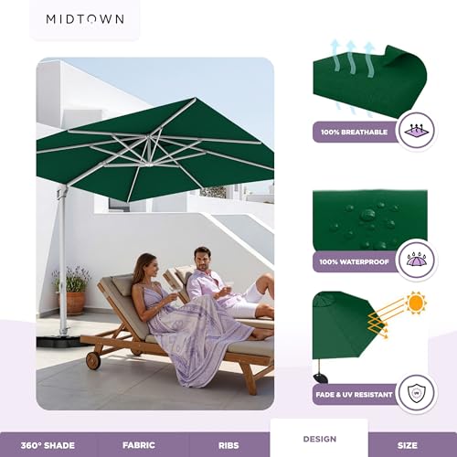 Image of Midtown Umbrellas Grande Square - 9 x 9 Ft Cantilever Umbrella