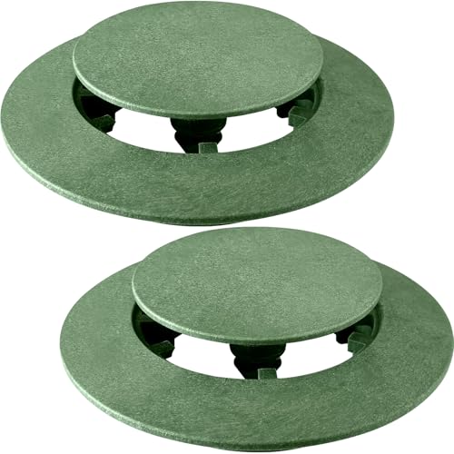 Calvana (2 Pack) Pop-Up Drain Emitter Cap Replacement for 420C Pop-Up Drainage Emitter Fits 3 & 4 Sewer/Drain Pipes Compatible with Catch Basins Channel Drains and Drainage Systems Green