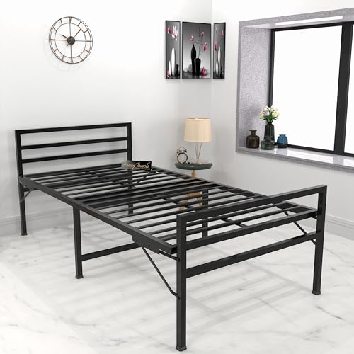 Honey Touch Jasper Folding Bed Single for Sleeping Without Mattress | No Assembly Required | Foldable Bed for Sleeping/Guests/Rented Apartments/Bedroo