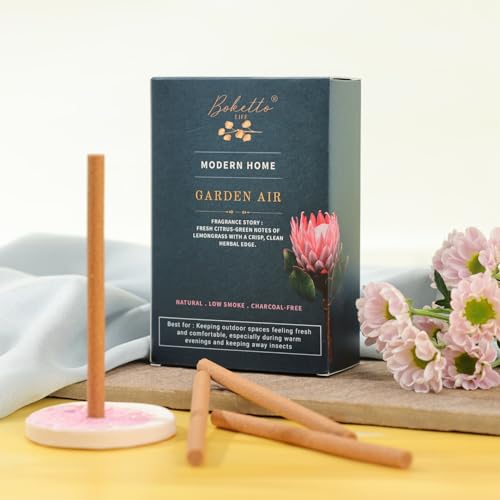 Image of Bambooless Incense Sticks Pack of 30 | Fresh Lemongrass Citrus-Green Fragrance | Low Smoke Bamboo-Free Garden Incense for Balcony, Patio & Home | Purifying Aroma | Zero Carbon