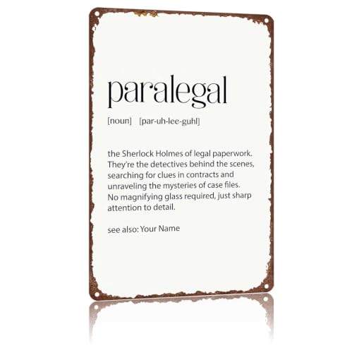 Funny Definition Paraleagal Metal Sign, Humorous Legal Wall Decor for Home