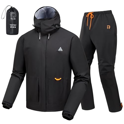 RIDEIRON Rain Suit, Motorcycle Rain Gear for Men & Women Waterproof Jacket and Pants Breathable...