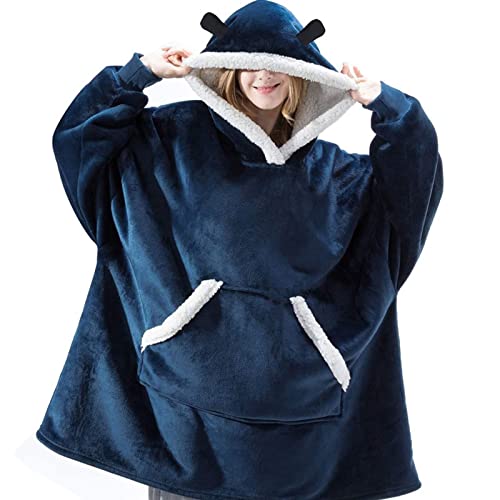 XANAYXWJ Manta con Capucha de Gran tamaño, Manta con Capucha portátil, Manta con Capucha súper Suave, cálida y cómoda, con Mangas y Bolsillo, Manta acogedora y Suave con Capucha para Mujeres y
