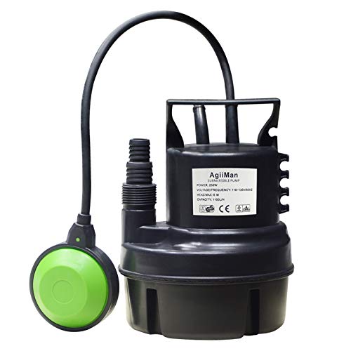 AgiiMan Submersible Utility Sump Pump- Electric Heavy Clean Water Pool Pump for Automatic Operation with Float Switch,Transfer from Ponds, Pools, Fountains, Basements, Cellars