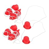 KONTONTY 10 Stück Rote Clownsnasen für Kostümpartys und Bühnenaufführungen Elastische Nase für Clown Darstellungen für Halloween und Karneval Vielseitiges Zubehör für Spaßmacher