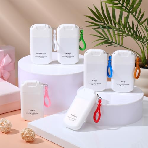 Image of 12 Pack Mist Hand Sanitizer Spray Keychain Cute Mini Hand Sanitizer Travel Size Bulk 1oz Scent Moisturizing Back to School Teacher Gift Classroom Variety Pack for Gym Purse Backpack(White,Simple)