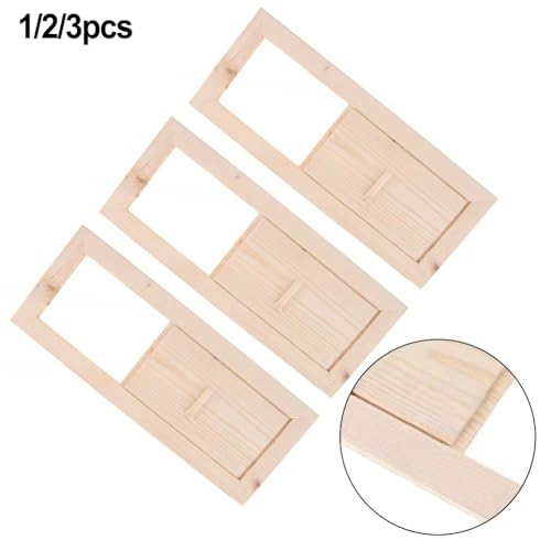 Curseur de ventilation pour sauna FUBESK, rabat d'échappement en bois 34x13.5cm - 4