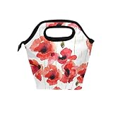 Naanle Floral Flower Insulated Zipper Lunch Bag Cooler Tote Bag for Adult Teens Kids Girls Boys Men