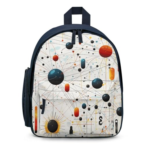 Physics Print Backpack Small Book Bag with Side Pocket, Lightweight Durable Backpack, Travel Rucksack, Blue-style