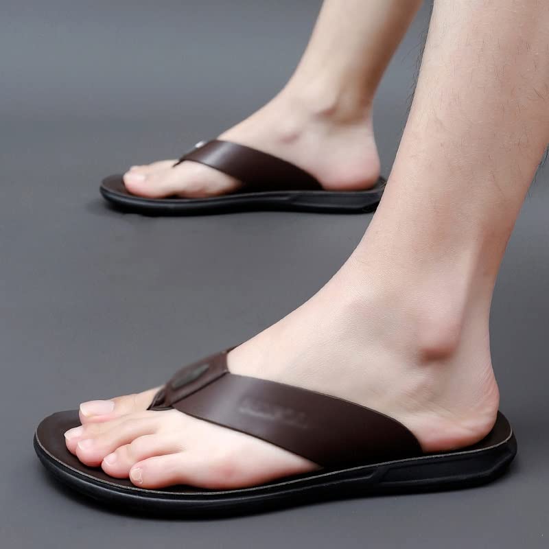 Amazon.com | YMGSCC Shoes Men Slippers Leather Beach