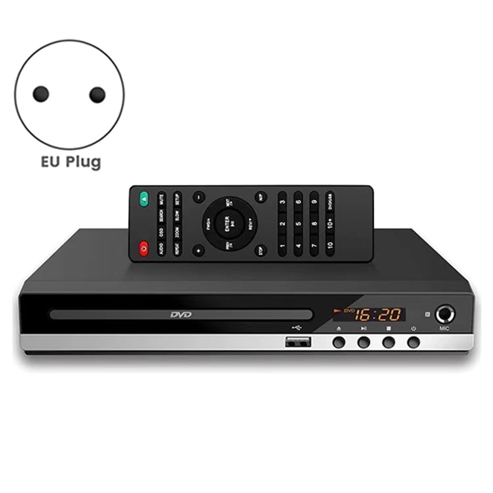 Lecteur DVD Haute Définition 1080P Lecteur DVD Domestique DVD229 HD Lecteur DVD Boîte pour TV Lecteur de Disques CD Sortie AV Port MIC Prise EU