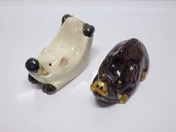 猪　萩の香合　置物　六兵衛窯 猪 萩の香合 置物 六兵衛窯 猪 萩の香合 置物 六兵衛窯