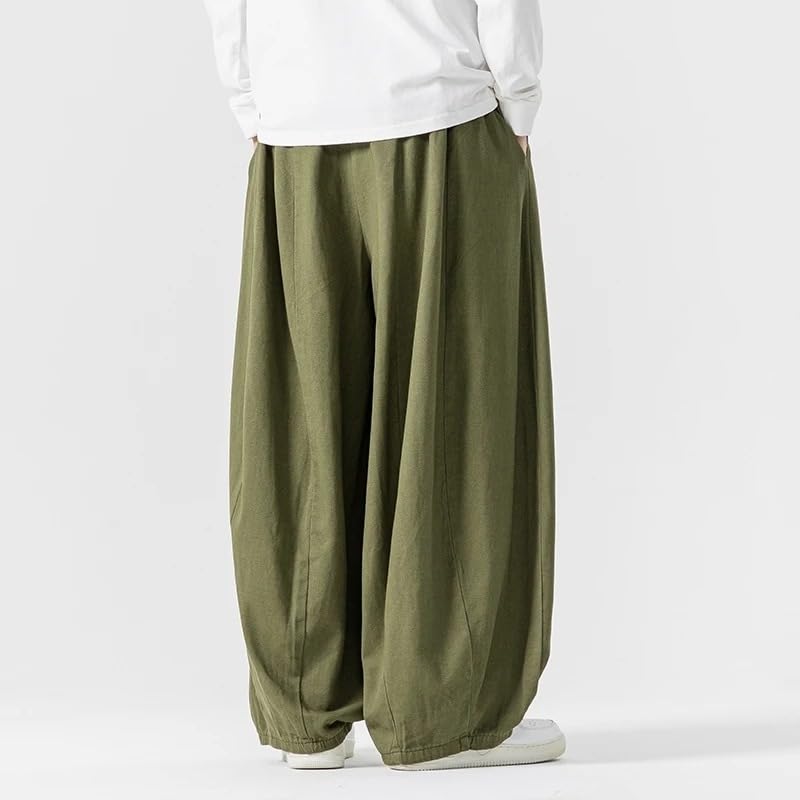 Autumn Winter Wide Leg Pants Male Japanese Loose Casual Trousers Men Solid Color Joggers Cargo Pants4