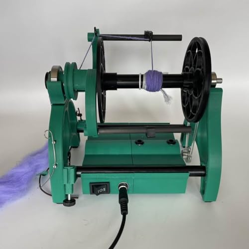 peaxedheartin Adjustable Speed Wool Yarn Winding Machine,12v Yarn Spinning Wheel,800rpm Maximum Speed,Modular Design,Easy to Disassemble,4 Ounce Capacity,for Yarn Weaving,Green