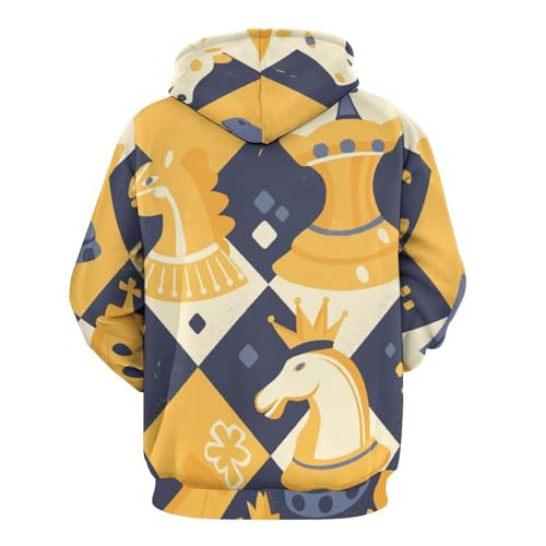 Échecs de dessin animé sweat à capuche avec motif graphique original taille S - 4