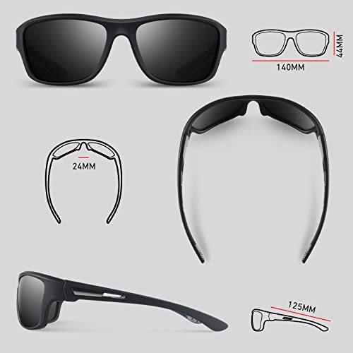 Image of WEAROYO Polarized Sports Sunglasses for Men Women,Fishing Driving Rectangular Goggles UV400 Protection