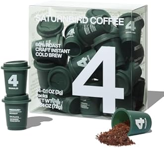 SATURNBIRD Instant Coffee Cold Brew, Coffee Pods of Medium-Dark Roast, 100% Arabica, Brew with Hot/Cold Water or Milk, No Coffee Machine Needed, 24 Count Single-Serve Pods (NO.4)