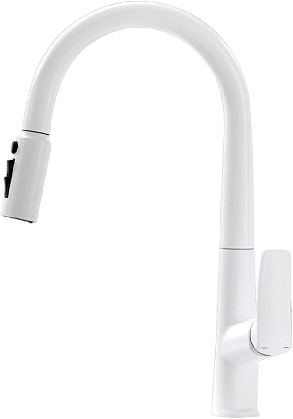 Robinet de cuisine avec douchette et levier unique blanc pour remplacer votre vieux mitigeur