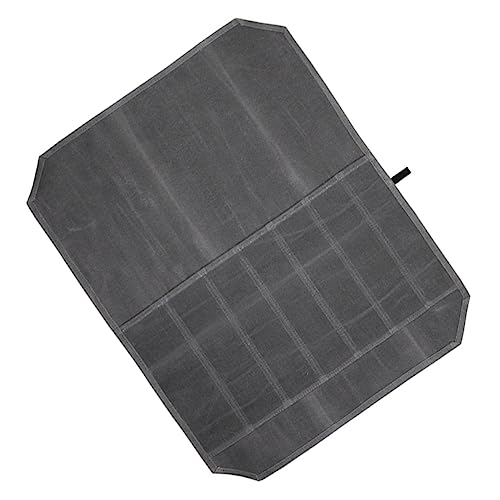 OFFSCH 1 PC Portable Chef Knife Storage Bag Grey Canvas Cutlery Organizer with Capacity for Outdoor Travel Camping Bbq and Office Use Practical Tool Pouch for Tableware and Forks