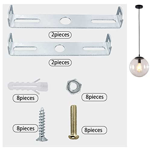 Image of 4Pieces Light Fixture Mounting Bracket for Ceiling Pendant Light Crossbar Kit Sconce Mounting Plate with Screws