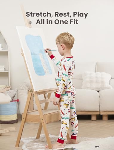 Image of PATPAT Bamboo Viscose Pajama Sets for Toddler Boys & Girls Baby Kids, Ultra-soft Snug fit Pjs Sleepers for Birthday Holiday