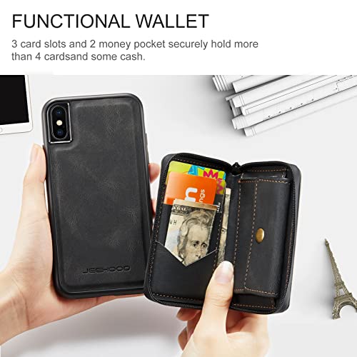 Coque de téléphone résistante aux chutes compatible iPhone XS portefeuille - 3