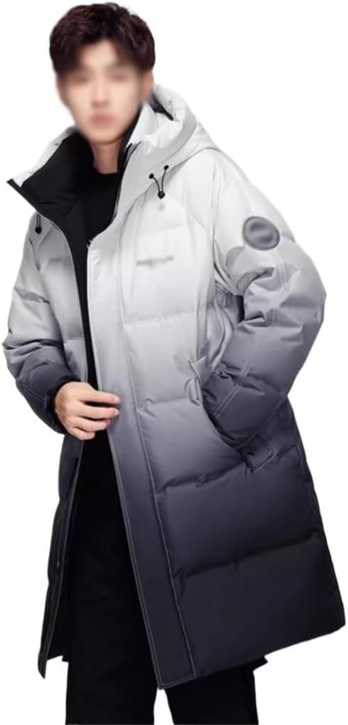 VIDI Fashion Gradient Warm Winter Coat Down Jacket Men's Thick In The Long