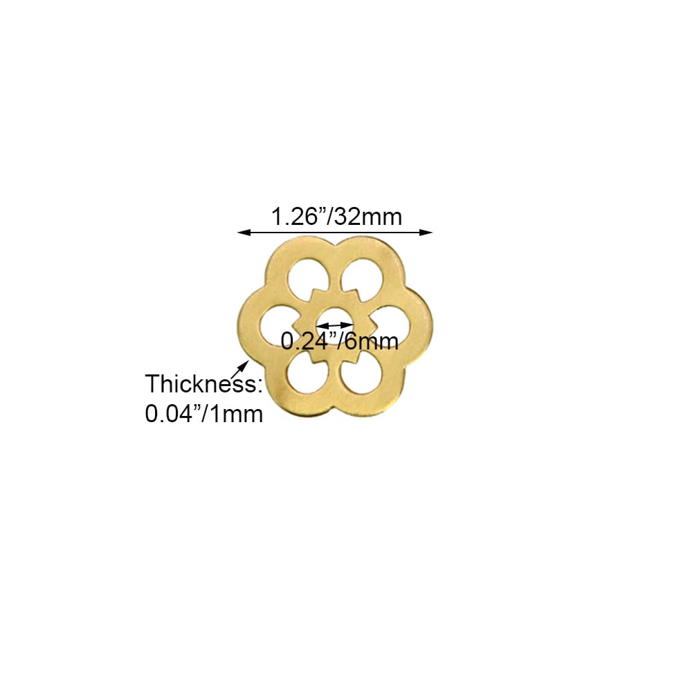 Tiazza 10Pcs Brass Backplate Washers Classical Furniture Decoration Gasket Hardware Accessories (Brass) - Diameter 1.2 Inches