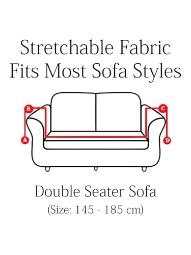 Image of Universal 3 Seater Sofa Cover with Elasticity, Protective, Stretchable, Spandex & Polyester Sofa Slipcover (3 Seater, 185cm * 230cm) (Green-Check)