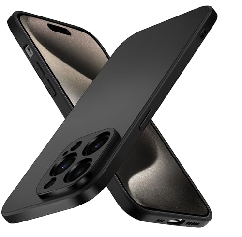 ivoler Negro Mate Funda Compatible con iPhone 15 Pro 6.1 Pulgadas con Protección de Cámara, Carcasa Protectora Antigolpes, Ultrafina Suave TPU Silicona Caso Delgada Anti-Choques Case