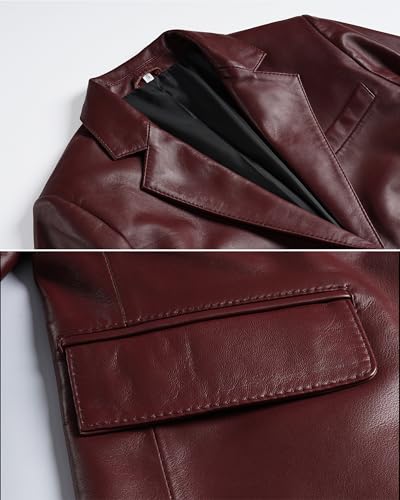 Image of Decrum Lambskin Leather Blazer for Men - Genuine Leather Sport Coat for Formal & Business Casual