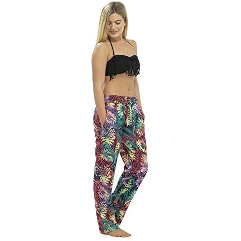 Pantalones IUEG LIMITED con estampado floral tropical para mujer Cover