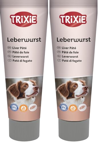 TRIXIE Hundeleckerli Premio Hunde-Leberwurst 110g - Premium Leckerlis für Hunde glutenfrei - ohne Getreide & Zucker, schmackhafte Belohnung für Training & Zuhause - 3176 (Packung mit 2)