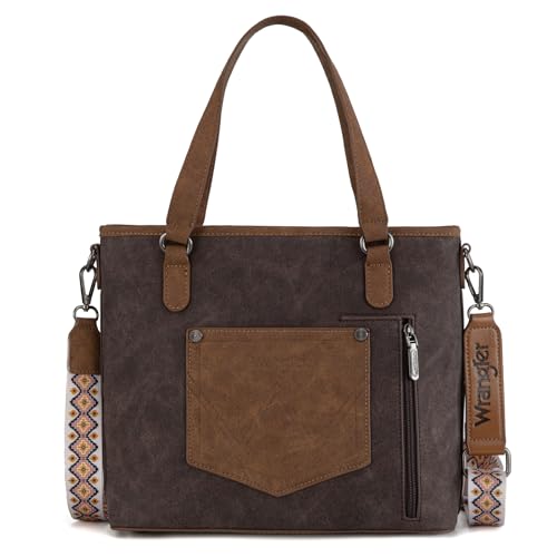 Image of Montana West X Wrangler Tote Bag for Women Western Purses with Detachable Strap Medium Satchel Handbags | with Crossbody Strap