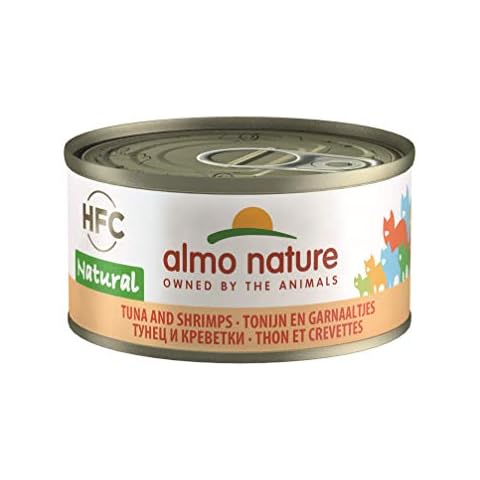 almo nature HFC Natural - Wet Cat Food with Tuna & Shrimps (Pack of 24 x 70g Tins) Cover