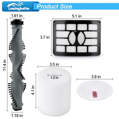 Image of Leadaybetter Filter Replacemen Brush Roll Belt and Wheels Parts for Shark Rotator Professional NV500 NV501 NV502 NV505 NV550 UV560 Upright Vacuum, Parts XHF500 & XFF500