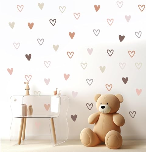 Vinilos Decorativos de Corazones Boho para Pared Beige miniatura 3