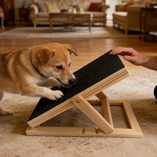 Planche à griffer pour chien en bois avec compartiment à friandises interactif - 4
