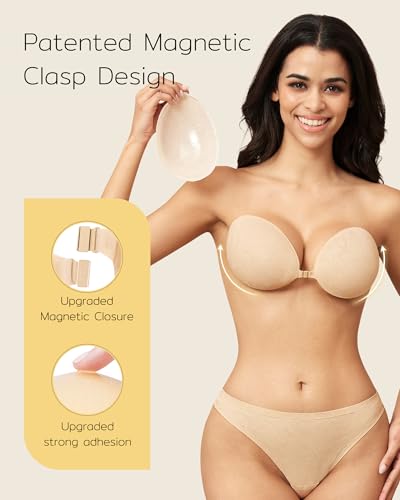Image of Niidor Sticky Bra Invisible Stick on Bra Backless Strapless Women's Adhesive Bras Ladies Invisible Bras