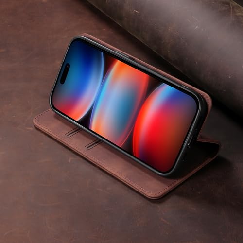 Étui portefeuille iPhone 17 Pro Max de protection durable et élégance marron - 4